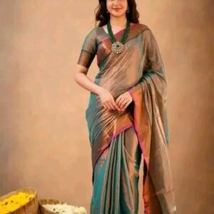 Women's New Bollywood Soft Tissue Silk Saree With Blouse Material |saree for Women | New Sari | Latest Saree
